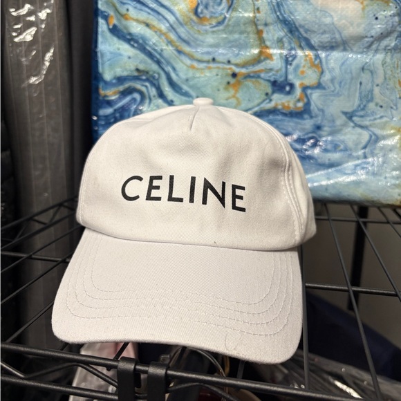 Celine White Logo Cap - Picture 1 of 3